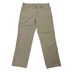 Columbia Mens Hiking Travel Pants 36x30 Khaki Straight Regular Fit Flat Front